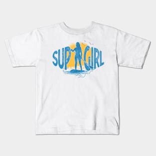 SUP Girl Standup Paddle Board Vintage Gift Kids T-Shirt